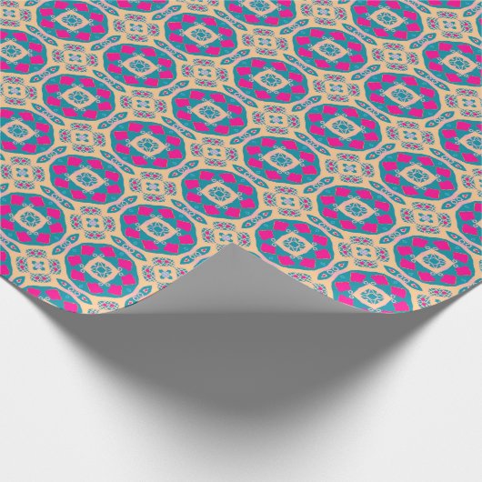 Papier Cadeau Traditionnel, patchwork péruvien, motif de tuiles (Coin)