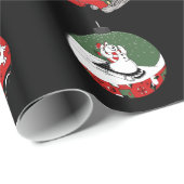 Papier Cadeau Traditionnel - Snowman - Noir (Coin rond)