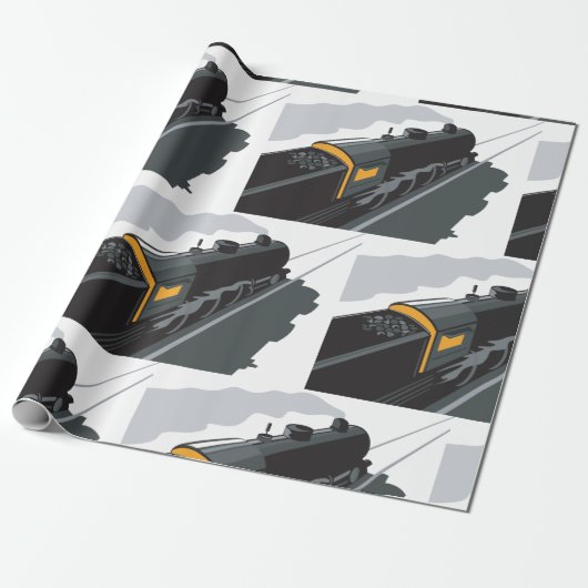 Papier Cadeau Train à vapeur (Déroulé)