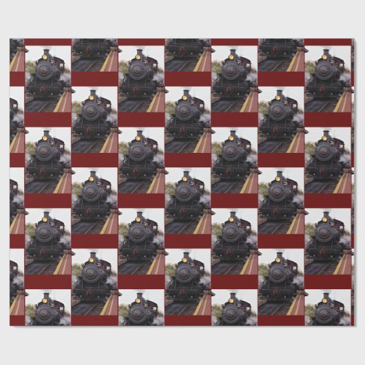 Papier Cadeau Train à vapeur (Plat)