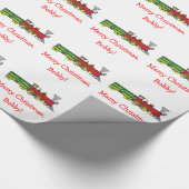Papier Cadeau Train au nom de Noël personnalisable (Coin)