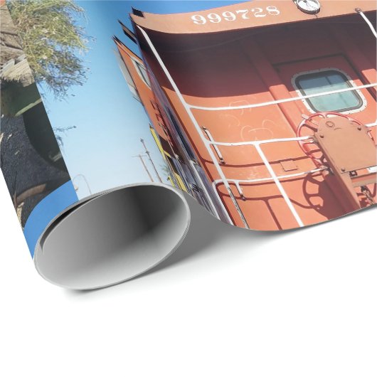 Papier Cadeau Train Caboose (Coin rond)