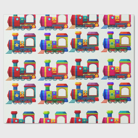 Papier Cadeau Train Choo Choo (Plat)