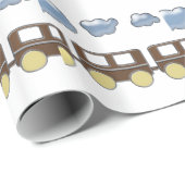Papier Cadeau Train Choo Choo (Coin rond)