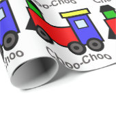 Papier Cadeau Train Choo-Choo (Coin rond)