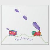 Papier Cadeau Train de Choo Choo (Plat)