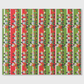 Papier Cadeau Train de Choo Choo de bonhomme de neige (Plat)