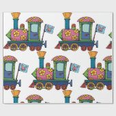 Papier Cadeau Train de fleurs jouet (Plat)