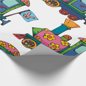 Papier Cadeau Train de fleurs jouet