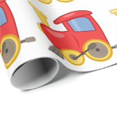 Papier Cadeau Train de jouets (Coin rond)
