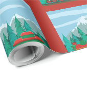 Papier Cadeau Train de Noël (Coin rond)