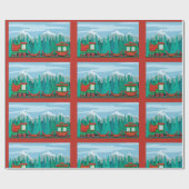 Papier Cadeau Train de Noël (Plat)