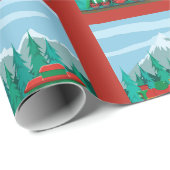Papier Cadeau Train de Noël (Coin rond)