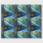 Papier Cadeau Train de Noël (Plat)