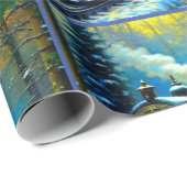 Papier Cadeau Train de Noël (Coin rond)