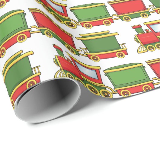 Papier Cadeau Train de Noël (Coin rond)