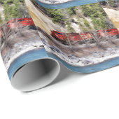 Papier Cadeau Train des Rocheuses (Coin rond)