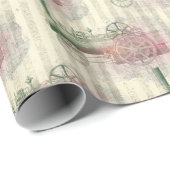 Papier Cadeau Train et rayures du moteur à vapeur (Coin rond)