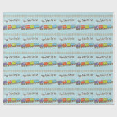 Papier Cadeau Train Joyeuse Fête des Pères (Plat)