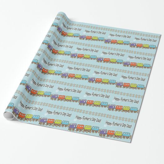 Papier Cadeau Train Joyeuse Fête des Pères (Déroulé)