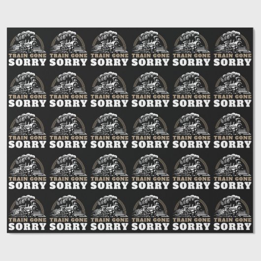 Papier Cadeau Train Partis Désolé D'Envelopper Le Papier (Plat)