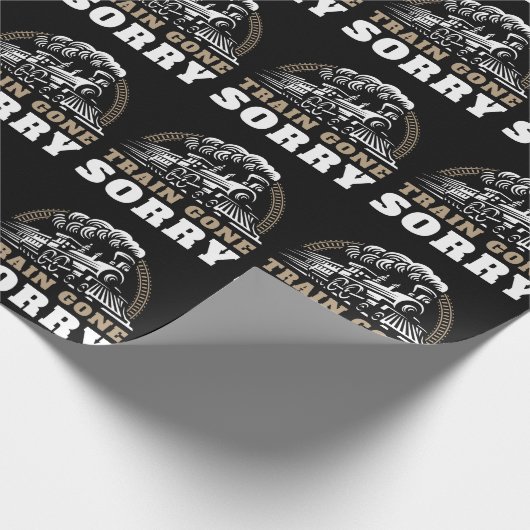 Papier Cadeau Train Partis Désolé D'Envelopper Le Papier (Coin)