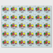 Papier Cadeau Train Personnalisé Multicolore (Plat)