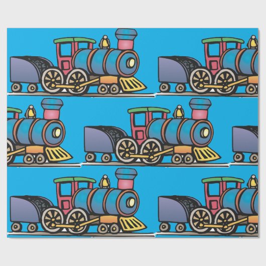 Papier Cadeau Train Pulling Coal (Plat)