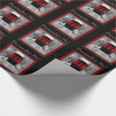 Papier Cadeau Train victorien de vapeur de cambuse rouge (Coin)