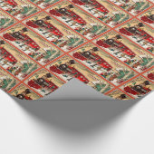 Papier Cadeau Train vintage de vacances de Noël (Coin)