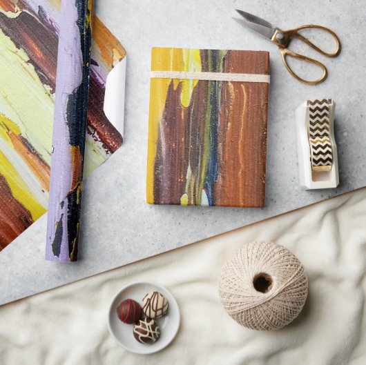 Papier Cadeau Traînées Abstraites Peintes (Artisanat)