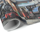 PAPIER CADEAU TRAINS À VAPEUR (Coin rond)