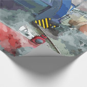 PAPIER CADEAU TRAINS À VAPEUR (Coin)