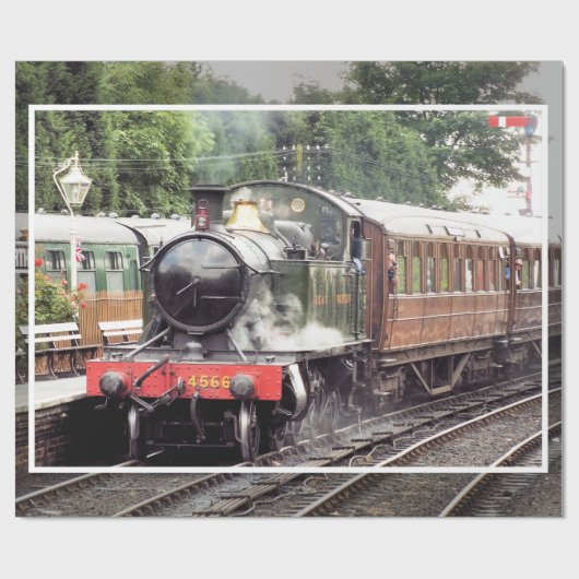 PAPIER CADEAU TRAINS À VAPEUR (Plat)