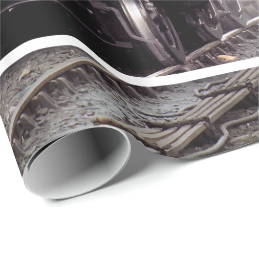 PAPIER CADEAU TRAINS À VAPEUR (Coin rond)