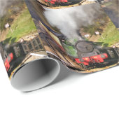 PAPIER CADEAU TRAINS À VAPEUR (Coin rond)