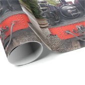 PAPIER CADEAU TRAINS À VAPEUR (Coin rond)