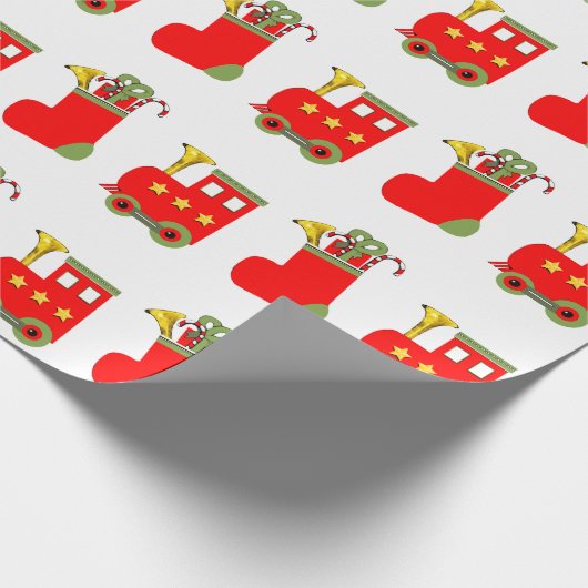 Papier Cadeau Trains de Noël (Coin)