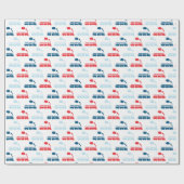 Papier Cadeau Trains rouge et bleu (Plat)