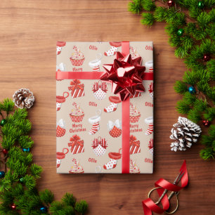 Papier Cadeau Traitements de Noël personnalisés
