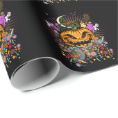 Papier Cadeau Traitements d'Halloween (Coin rond)