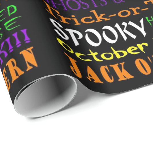 Papier Cadeau Traitements Et Craintes D'Halloween (Coin rond)