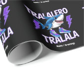 Papier Cadeau Tralalero Tralala Bootleg Funny Shark meme Graphis (Coin rond)