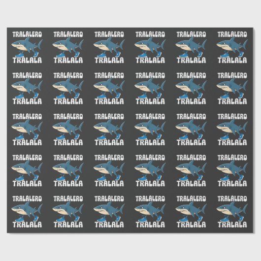 Papier Cadeau Tralalero Tralala Funny Shark Meme (Plat)