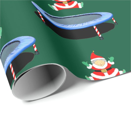 Papier Cadeau Trampoline Gymnastics Christmas Wrapping Paper (Coin rond)