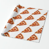 Papier Cadeau Tranche de pizza pepperoni classique de SlipperyJo (Déroulé)