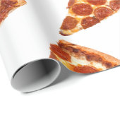 Papier Cadeau Tranche de pizza pepperoni classique de SlipperyJo (Coin rond)