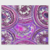 Papier Cadeau Tranches d'agate violette et argent à l'aquarelle  (Plat)