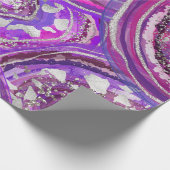 Papier Cadeau Tranches d'agate violette et argent à l'aquarelle  (Coin)