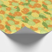Papier Cadeau Tranches d'agrume avec le feuille (Coin)